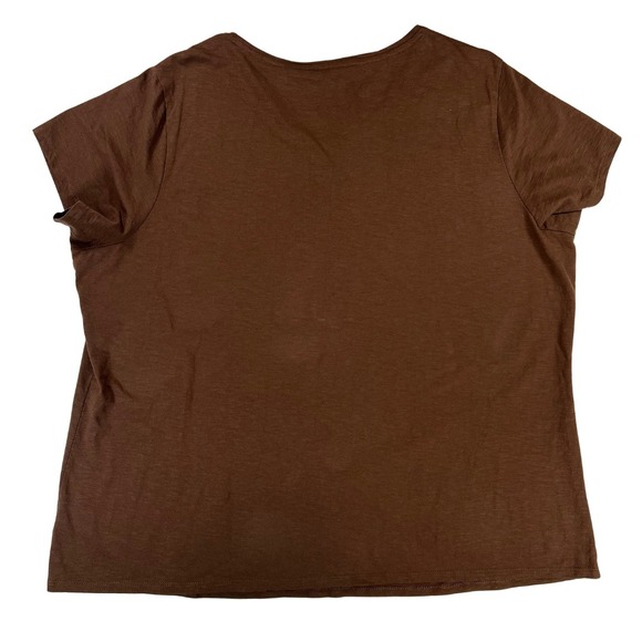 Coldwater Creek 2X Brown Embellished Tee Shirt Cotton Plus Size - Picture 10 of 12
